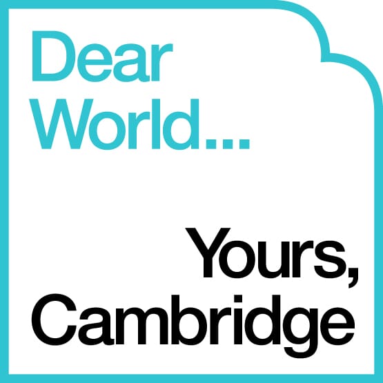 Logo | Dear World…Yours, Cambridge brand identity ©johnsonbanks www.johnsonbank.co.uk