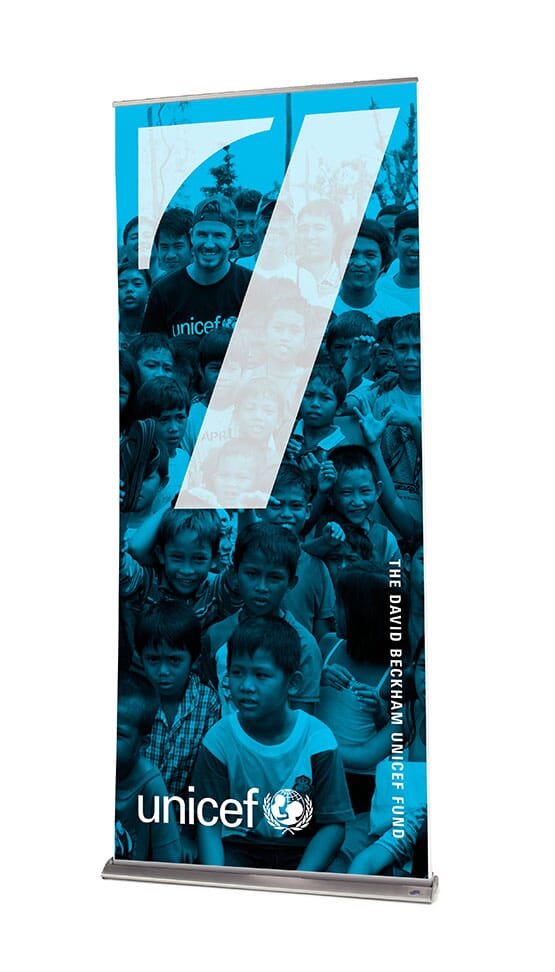 Banner | 7: The David Beckham Unicef Fund | ©johnsonbanks www.johnsonbank.co.uk