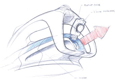 Drawing of aquapeed iron